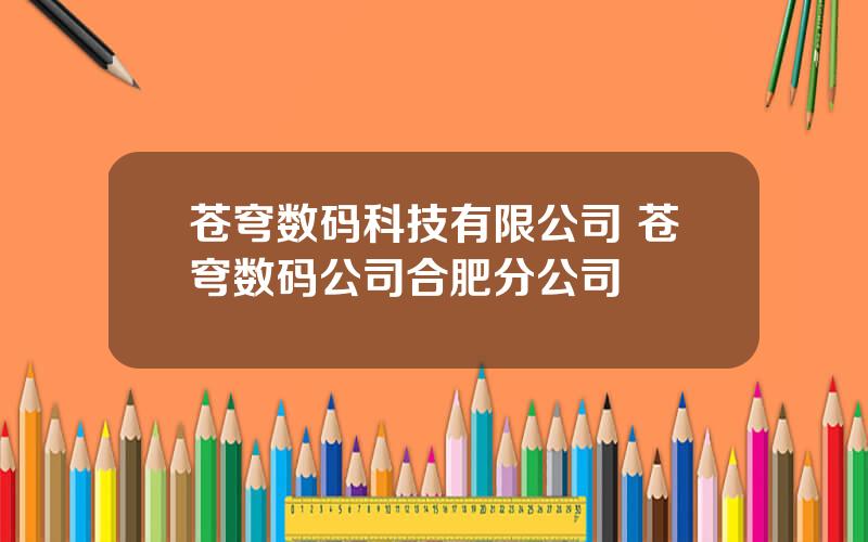 苍穹数码科技有限公司 苍穹数码公司合肥分公司